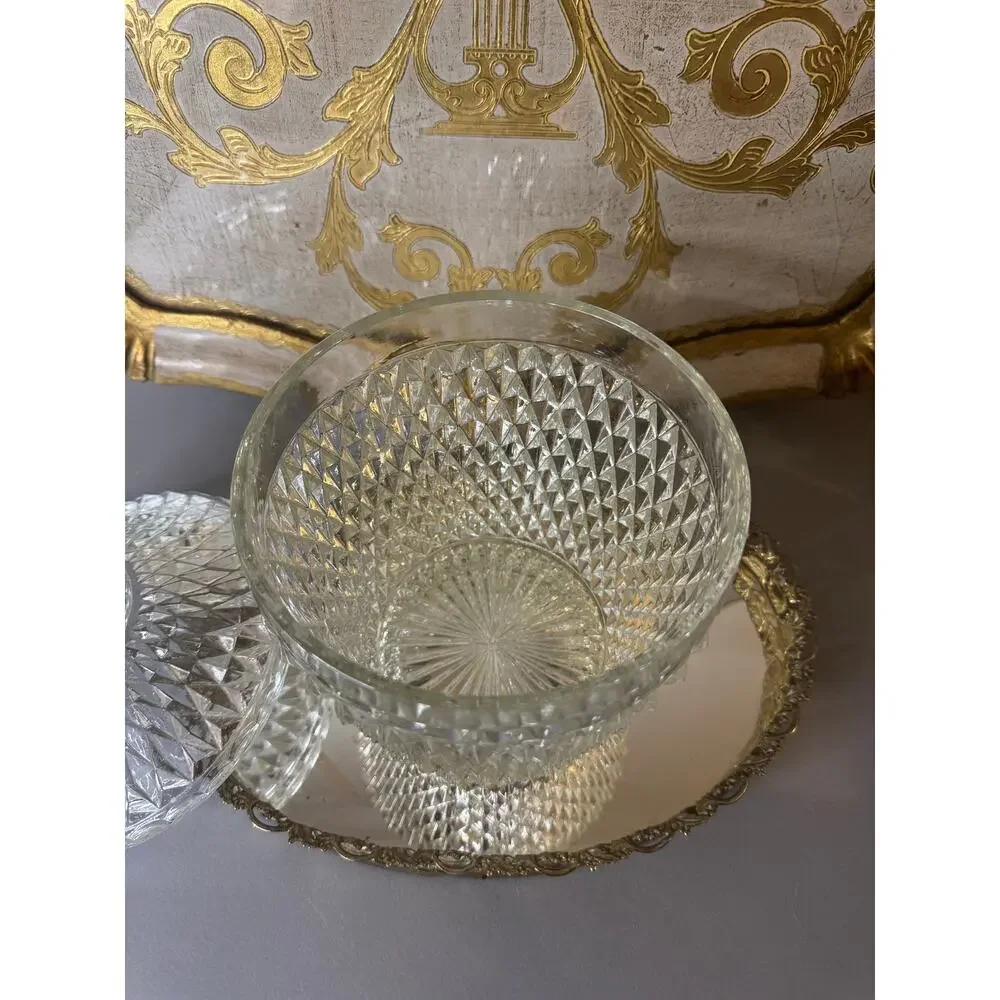 Clear Vintage Indiana Glass Diamon Point Ice Bucket